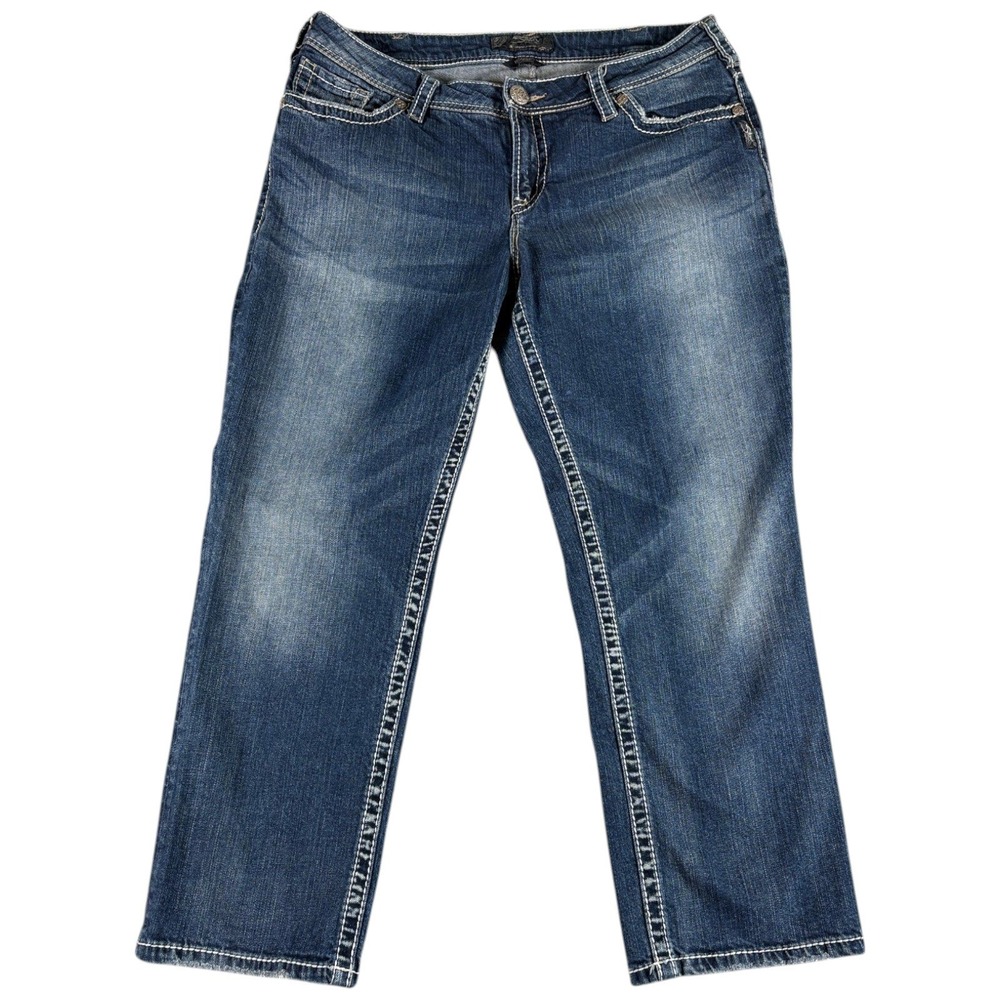 Silver Jeans Co. Natsuki Capri Jeans Womens 16 Blue Denim Mid Rise Y2K Western